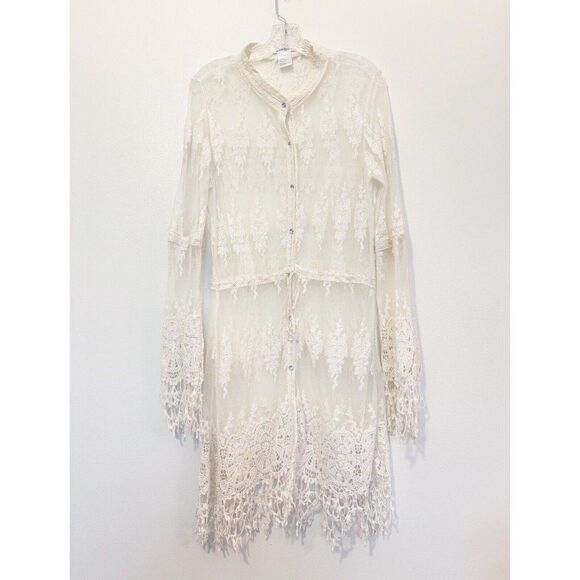 K. Jordan Other - K. Jordan Ivory Cover Up With Rhinestone Buttons Size Medium PLEASE READ